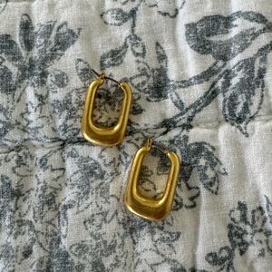 Madewell gold square gold hoop earring